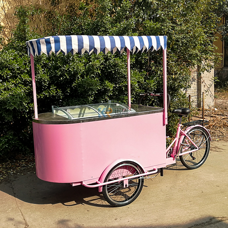 Electric Bike Street Fruit Flower Vending Carts 3 Wheel Tricycle with Freezer for Sale Popsicle Ice Cream