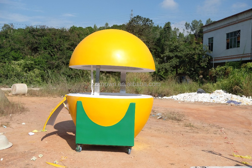 OEM Orange, watermelon, lemon shapes optional street food cart street food kiosk fruit mobile food carts/trailer