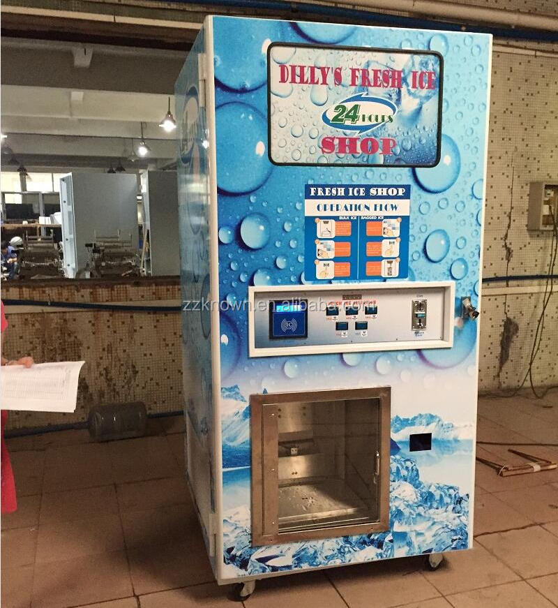 2022 320Kg/day Automatic Ice Vending Machine Ice Cube Making and Selling Equipment 24 Hour Service Shop