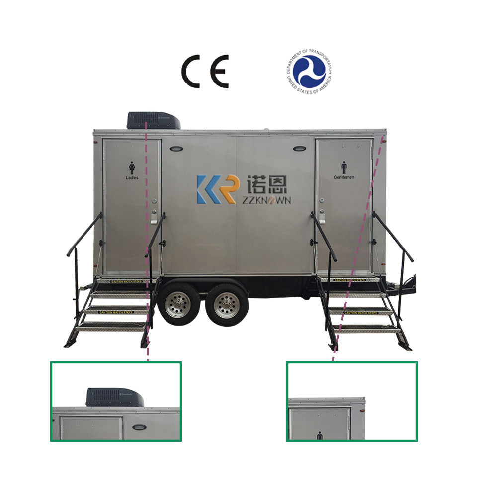 2024 Prefab Portable Mobile Public Zoo Park Truck Trailer Toilet Restroom Mobile Toilet WC With Shower For Sale