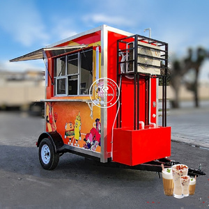 2024 Size Customized Street Food Kiosk Stainless Steel Cart Truck Supplies Trailers America Standards