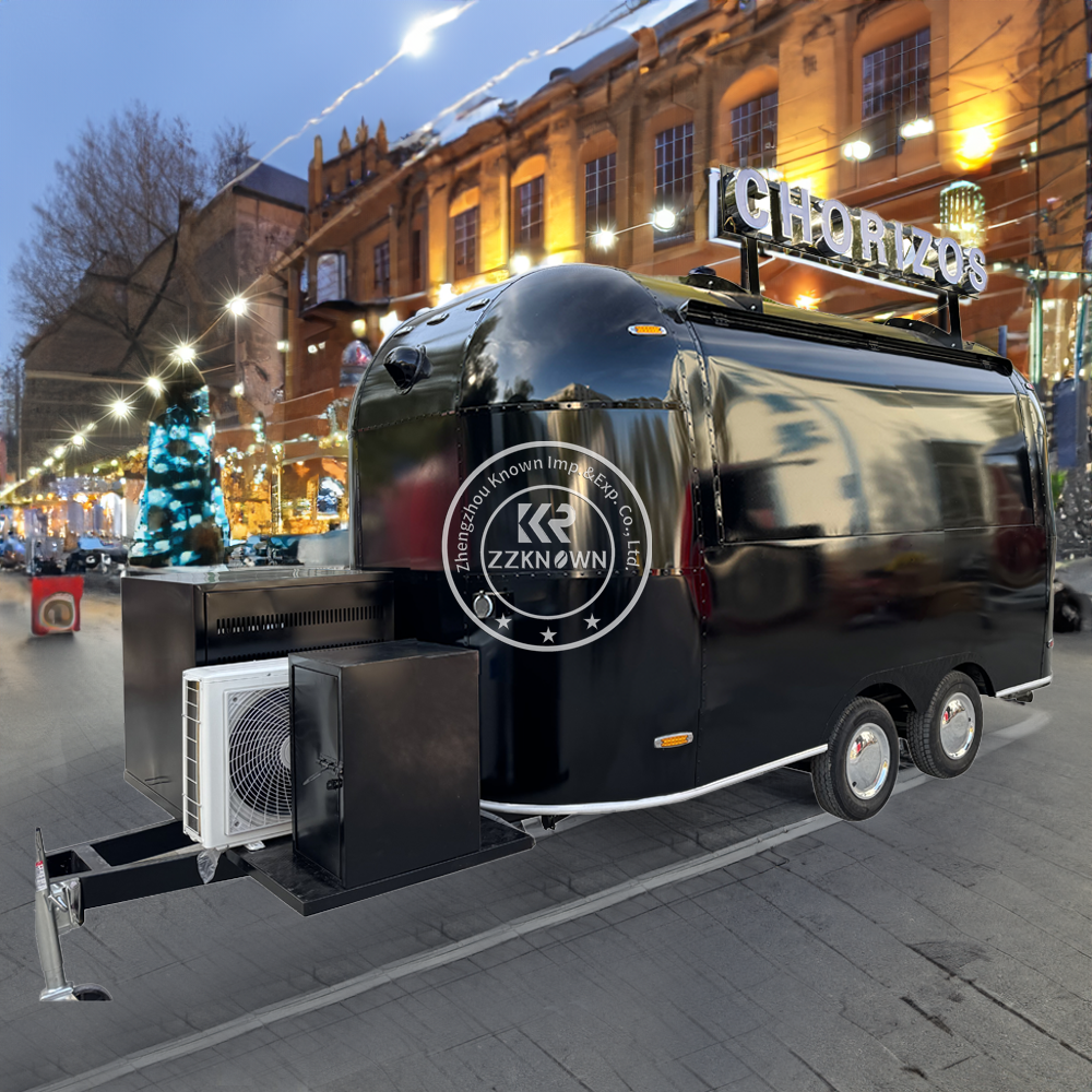 Customized Mobile Hot Dog Cart Fast Food Truck with Full Kitchen Equipment Street Stainless Steel Food Trailer for Sale