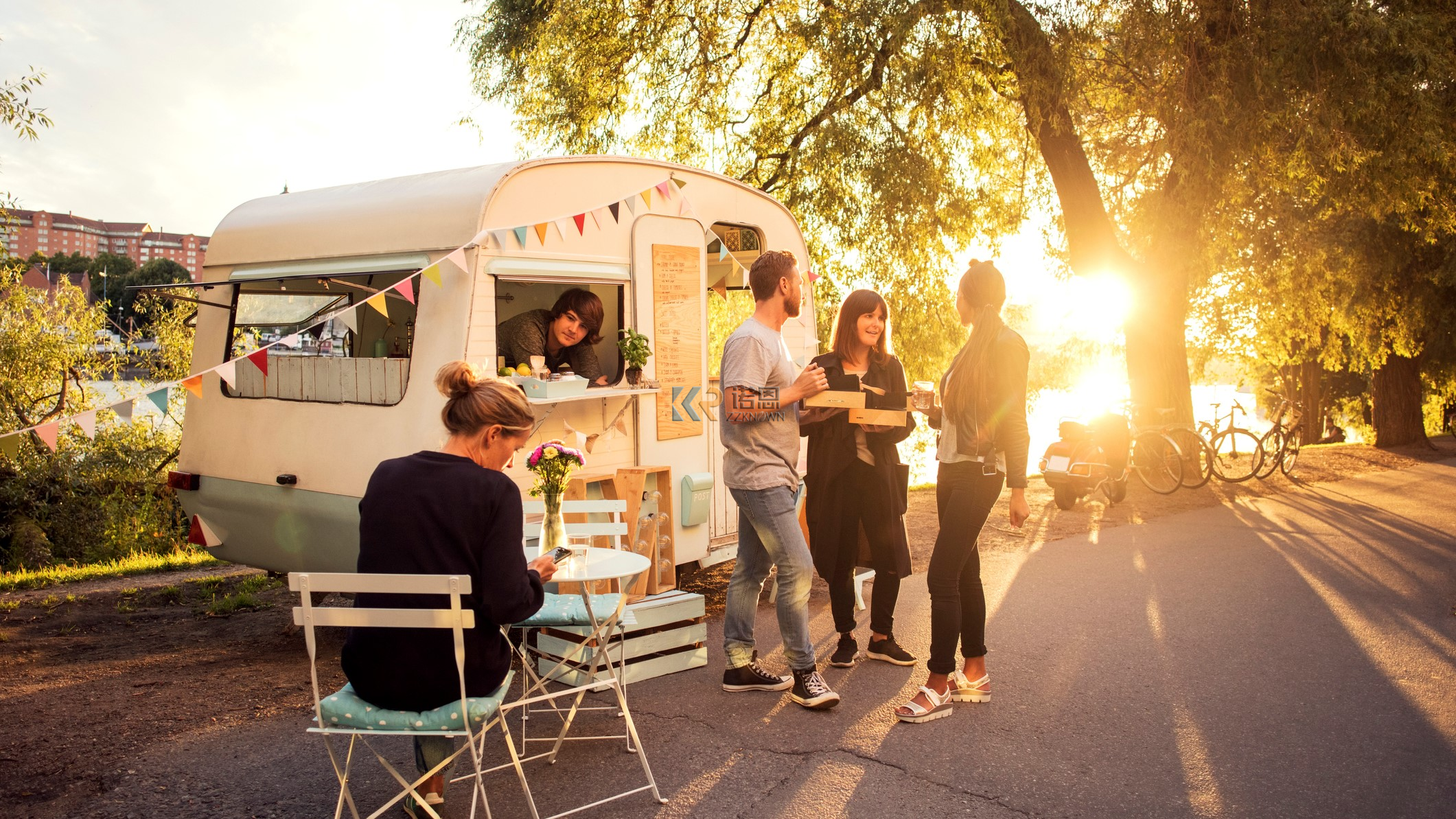 Stainless Steel Food Trailer Fast Hot Dog Food Carts with Full Kitchen Mobile Ice Cream Food Truck for Sale USA