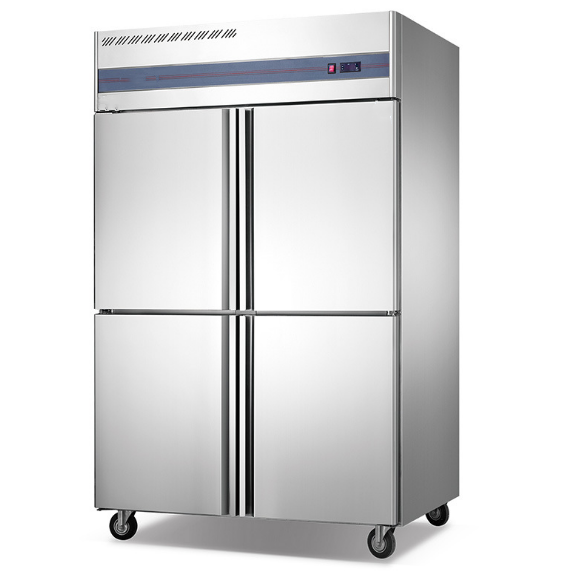 OEM Low Noisy Vertical 4 Doors Freezer Stainless Steel Industrial Upright Workbenchr Commercial Refrigerator Freezers