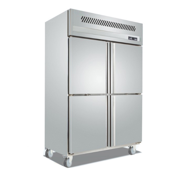 OEM Low Noisy Vertical 4 Doors Freezer Stainless Steel Industrial Upright Workbenchr Commercial Refrigerator Freezers