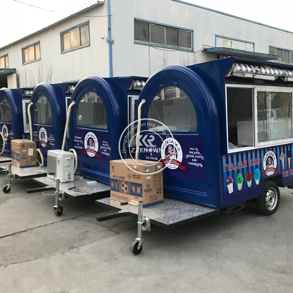 Wholesale Price Mobile Hotdog Food Trucks Mobile Ice Cream Food Truck Trailer Crepe Food Cart for Sale Frozen Car Italy Kingdom