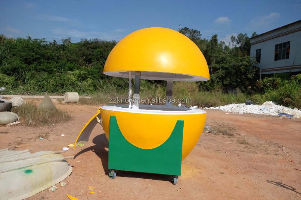 OEM Orange, watermelon, lemon shapes optional street food cart street food kiosk fruit mobile food carts/trailer