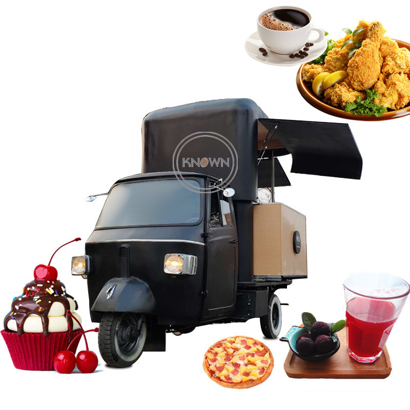 OEM Mobile Pizza Food Cart Fast Food Truck with Full Kitchen Customized 3 Wheel Electric Tricycle Breakfast Vending Van for Sale