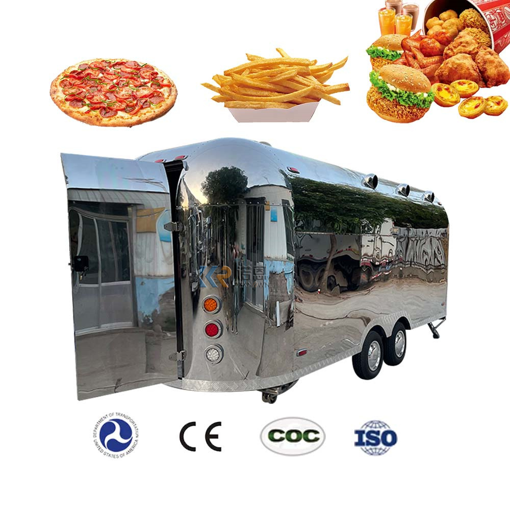 2024 Mobile Food Cart Coffee Catering Concession Airstream Fast Food Trailer Fully Equipped Ice Cream Food Truck