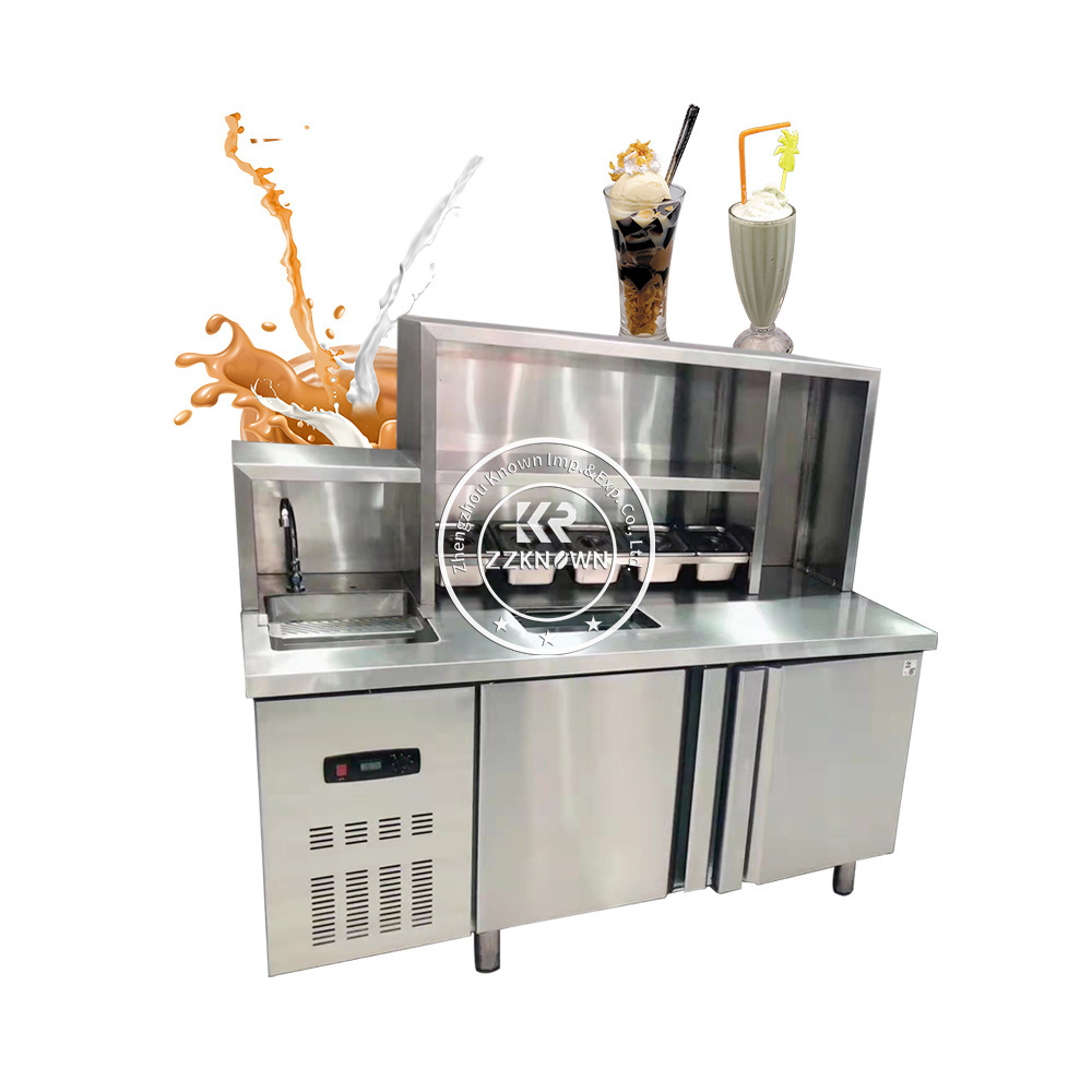 2024 Commercial Milk Tea Shop Counter Stainless Steelcocktail Bar Station Bubble Tea Counter And Milk Tea Equipment