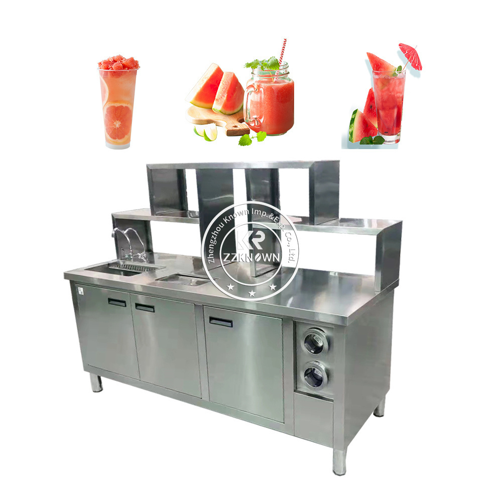 2024 Commercial Milk Tea Shop Counter Stainless Steelcocktail Bar Station Bubble Tea Counter And Milk Tea Equipment