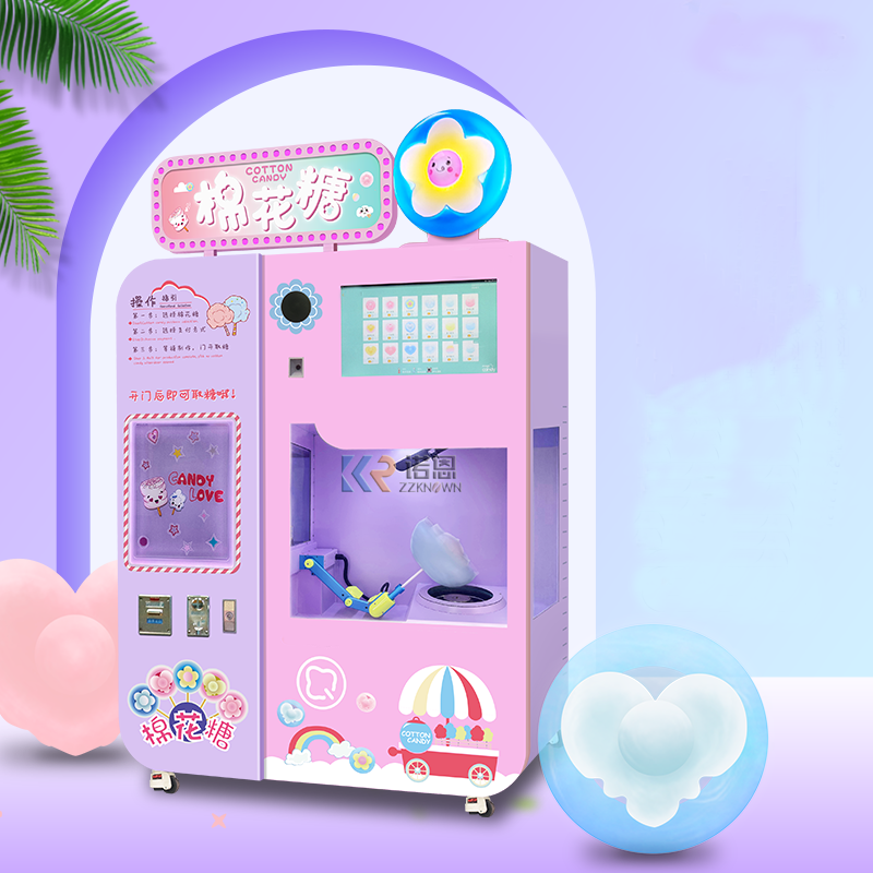 Automatic Cotton Candy Vending Machine Marshmallow Machine Production  Ice Cream Shape Marshmallow Soft Candy Machine