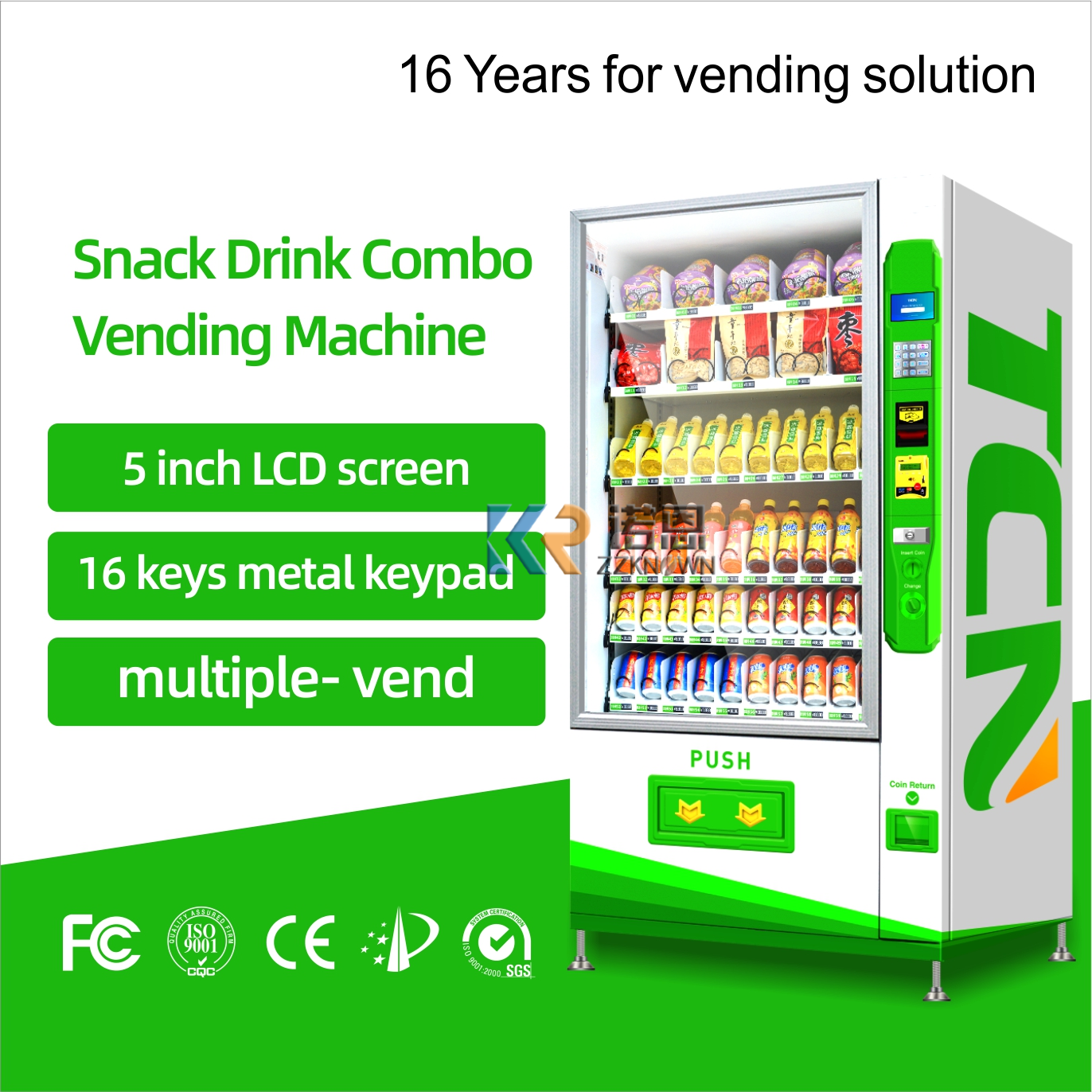 Coin Operated Fresh Orange Juice Vending Machine Snack and Cold Beverage Vending Machine with Touch Screen