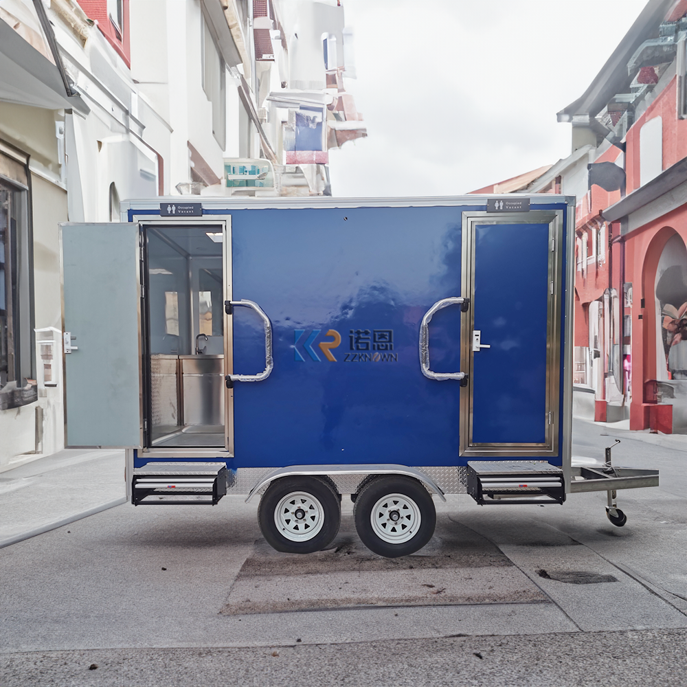 2024 Mobile Toilet Trailer On Wheel For Park Mobile Portable Toilet With Trailer Truck With Clean And Waste Tank