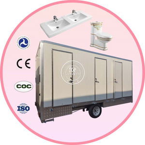 2024 Portable Outdoor Toilet Trailer Mobile Toilet Trailer Movable Luxury Vip Mobile Bathroom And Restroom