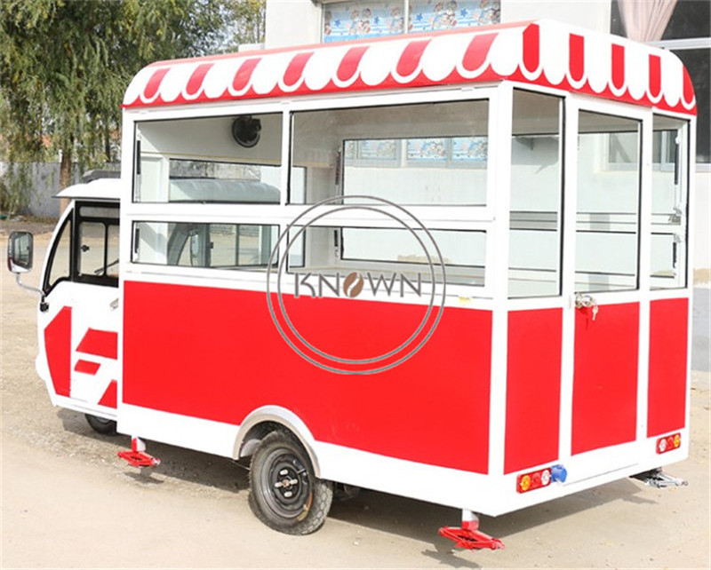 OEM Customized 3 Wheel Electric Food Vending Tricycle Outdoor Mobile Fast Food Truck Cart Van for Sale