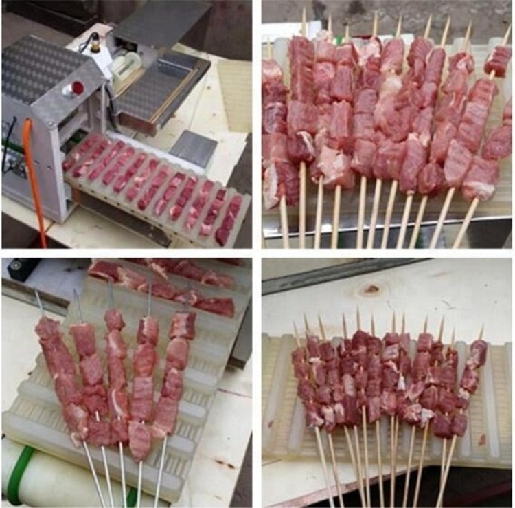 OEM High Quality Automatic BBQ Meat Skewer Machine Food Grade Stainless Steel Chicken Beef Kebab Making Machine