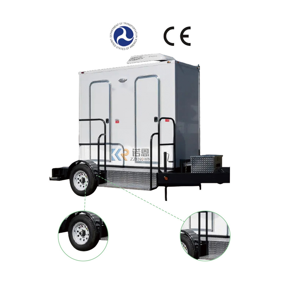 2024 Modern Outdoor Movable Mobile Toilets In Kenya Outdoor 2 Stall Steel Camping Portable Restroom Trailers Wc Toilet Box Cabin