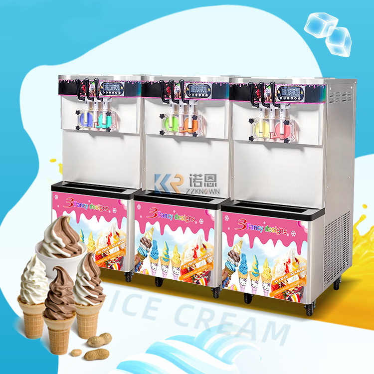 CE Approval Commercial Soft Ice Cream Machine 3 Flavor Mobile Ice Cream Maker for Sale Frozen Yogurt Machine