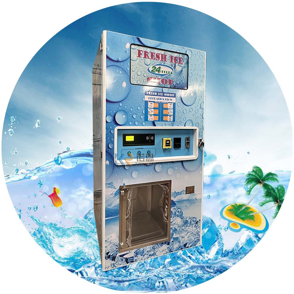 Good Business Outdoor 24h Self-service Ice Making Vending Machine Coin Banknote Operated Ice Cube Vending Machine