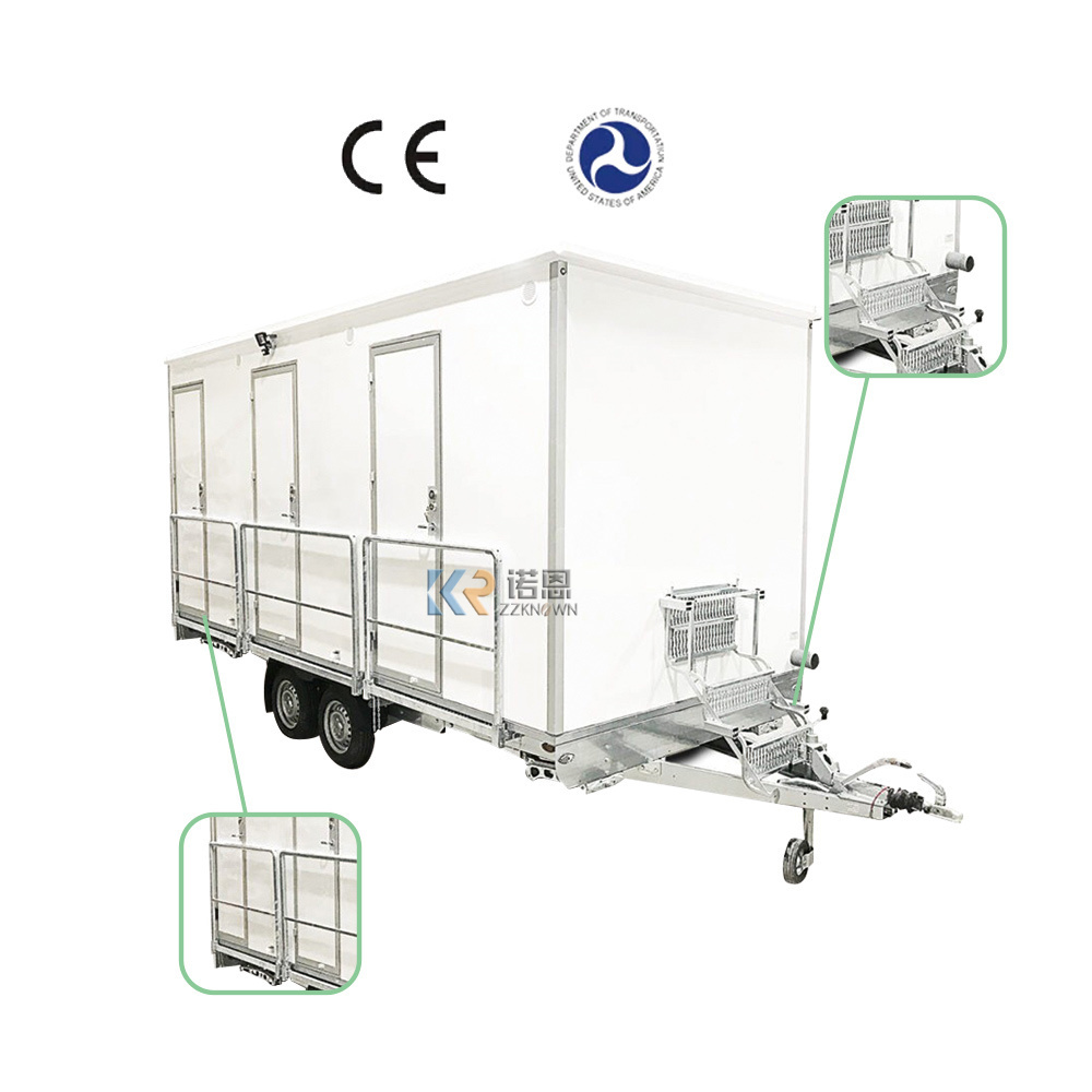 2024 Wholesale Container Frame 20 Ft Double Toilet Block Mobile Toilet With Trailer Detachable Restroom Washing Room