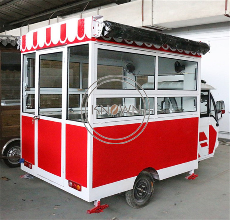 OEM Customized 3 Wheel Electric Food Vending Tricycle Outdoor Mobile Fast Food Truck Cart Van for Sale