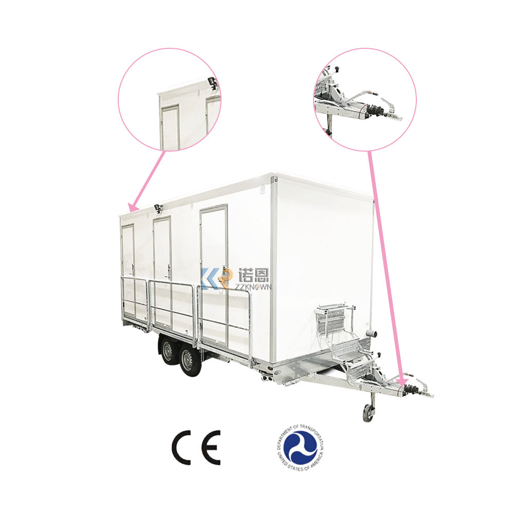 2024 Wholesale Container Frame 20 Ft Double Toilet Block Mobile Toilet With Trailer Detachable Restroom Washing Room