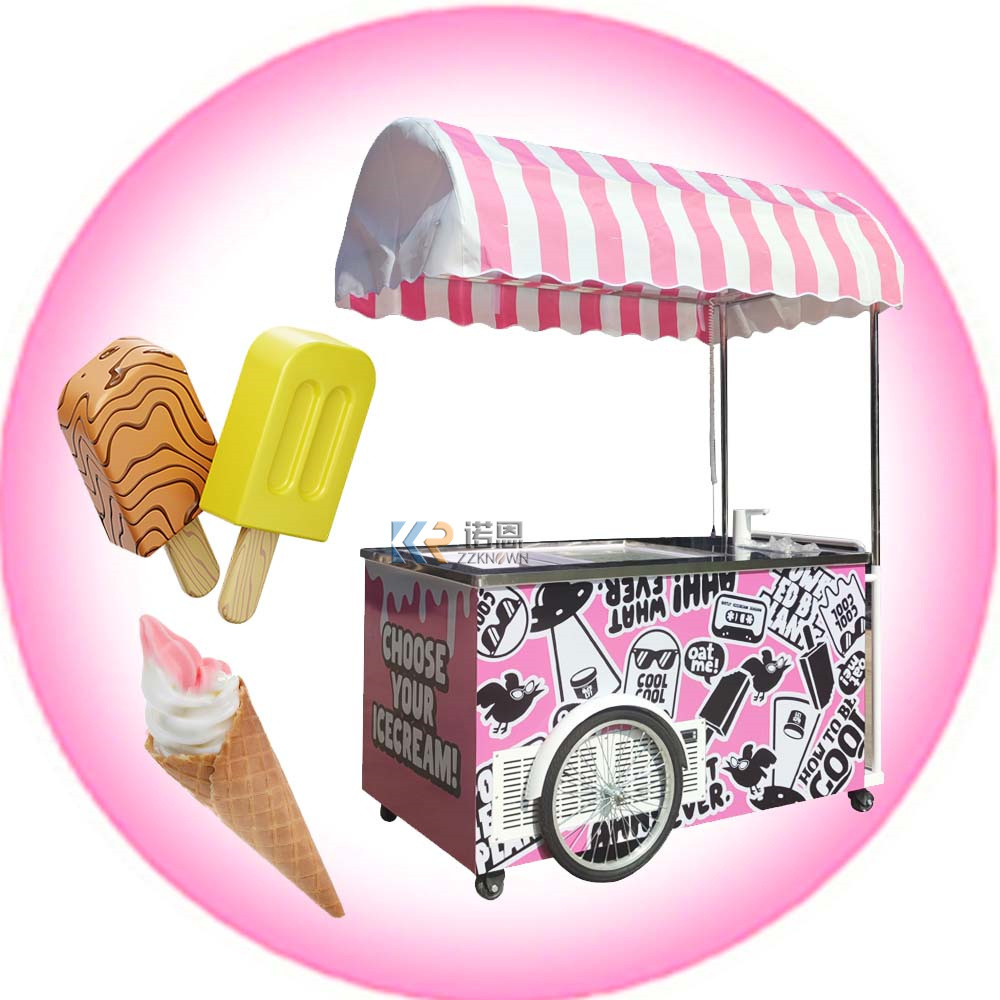 2024 Customized Food Truck Electric Used Ice Cream Cart With Bbq Grill And Various Cooking Pot Of MINI BARTON