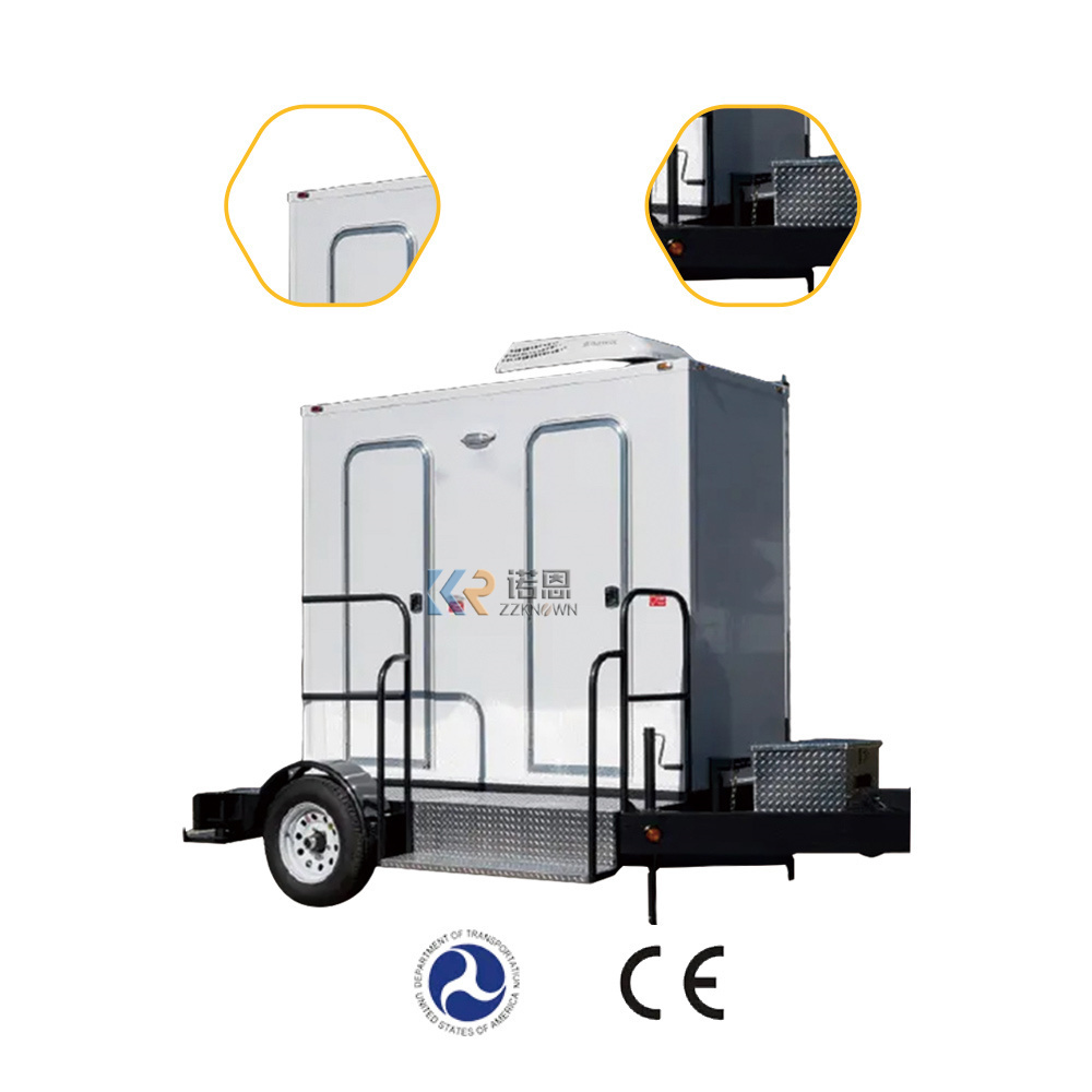 2024 Modern Outdoor Movable Mobile Toilets In Kenya Outdoor 2 Stall Steel Camping Portable Restroom Trailers Wc Toilet Box Cabin