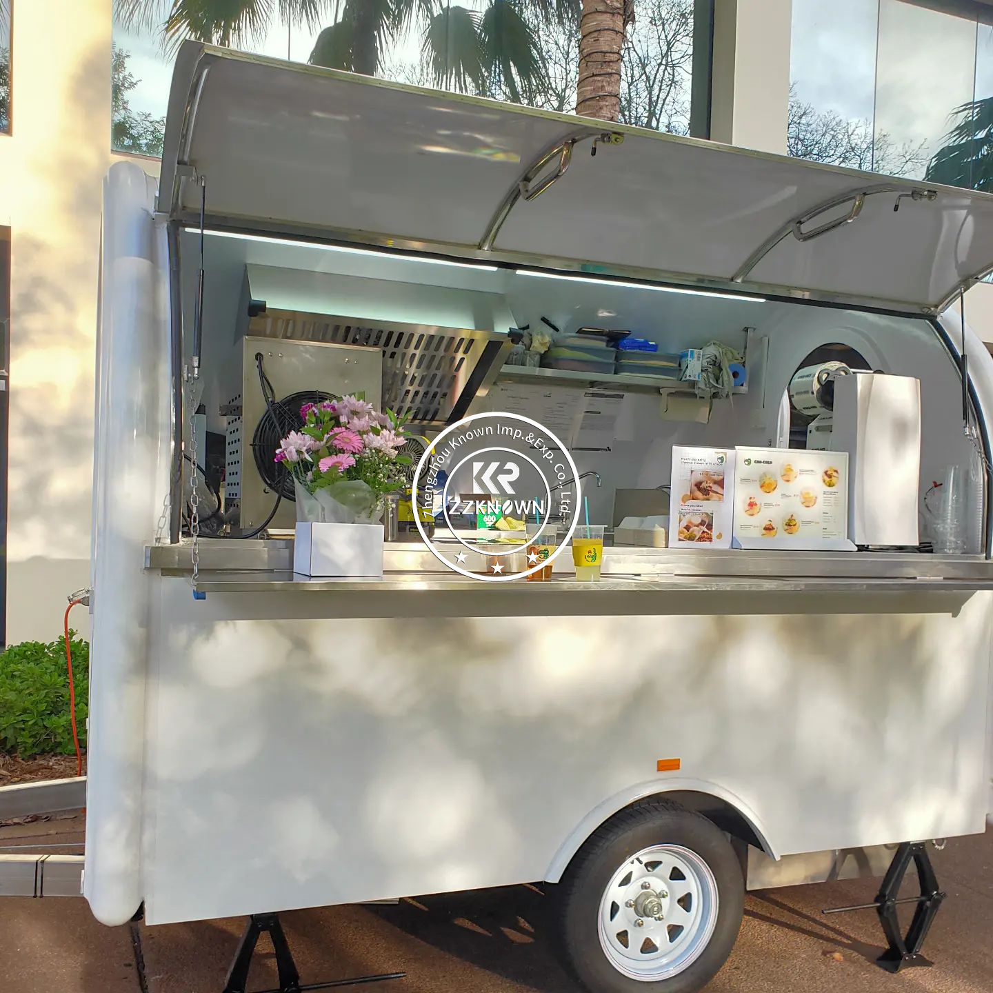 Mobile Hand Push Icecream Food Trucks Spiral Potato Trailer Mobile Food Carts Sale