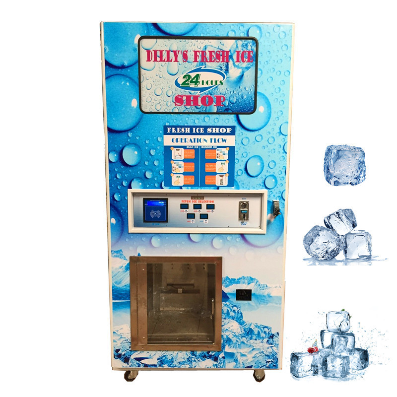 2024 Hot Selling Outdoor Self-service Ice Vending Machine 24 Hours Ice Cube Combo Vending Machine