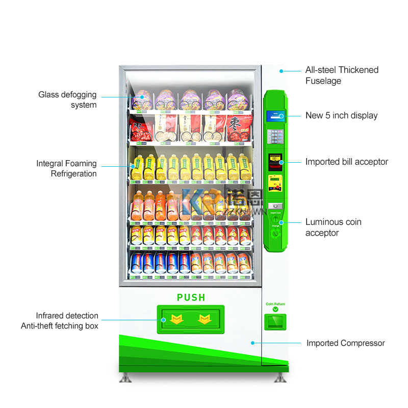 Coin Operated Fresh Orange Juice Vending Machine Snack and Cold Beverage Vending Machine with Touch Screen