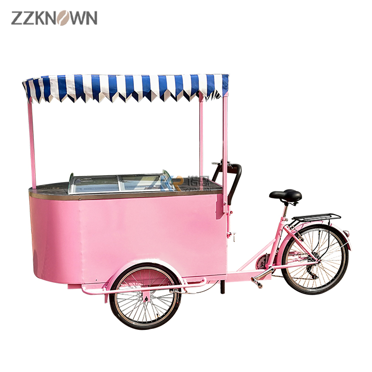 Electric Bike Street Fruit Flower Vending Carts 3 Wheel Tricycle with Freezer for Sale Popsicle Ice Cream