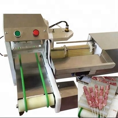 OEM High Quality Automatic BBQ Meat Skewer Machine Food Grade Stainless Steel Chicken Beef Kebab Making Machine