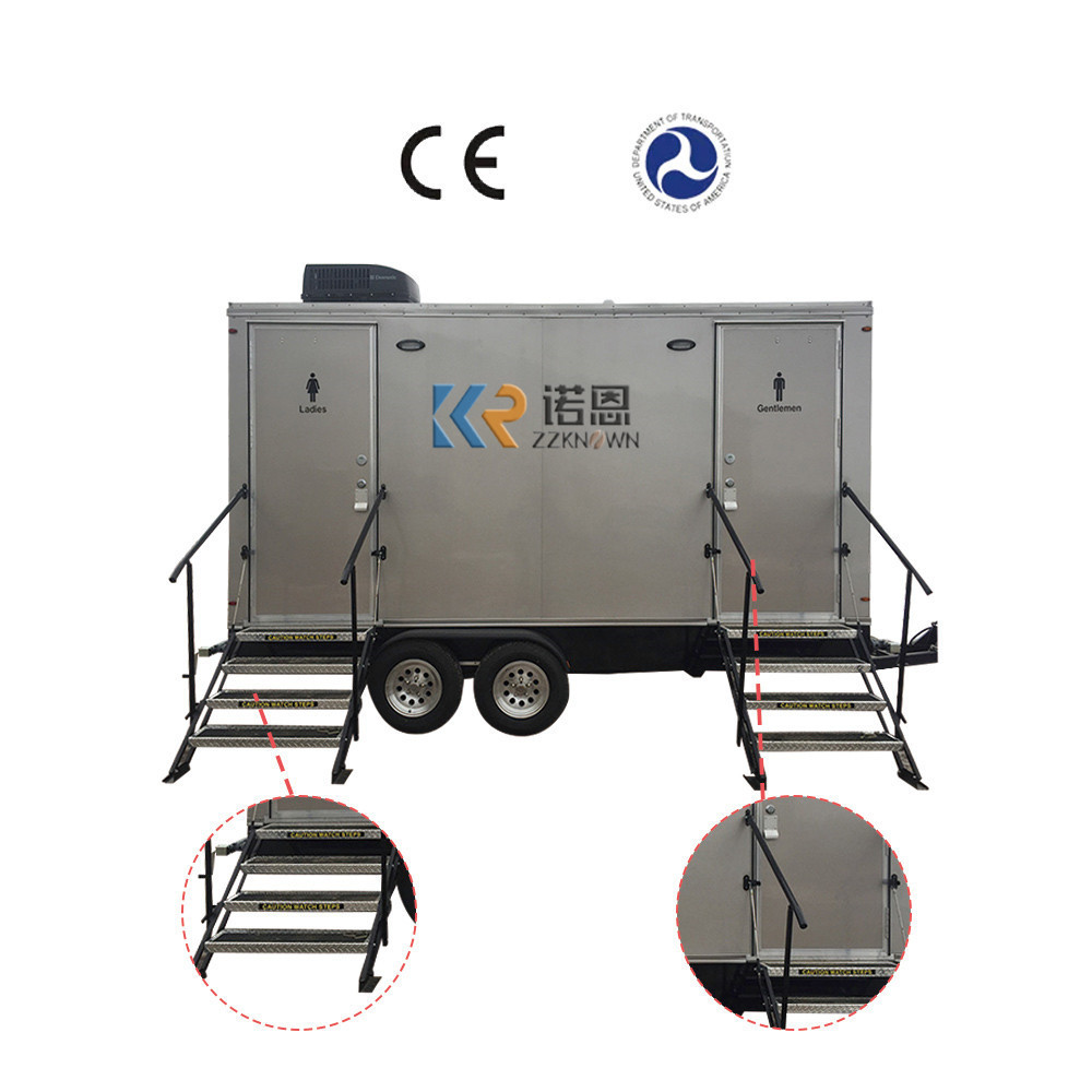 2024 Prefab Portable Mobile Public Zoo Park Truck Trailer Toilet Restroom Mobile Toilet WC With Shower For Sale