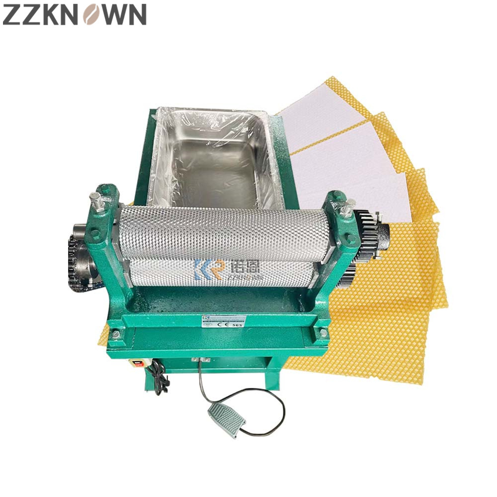 Honey Comb Honeycomb Press Roller Mill Sheet Making Bee Wax Embosser Roller Automatic Beeswax Foundation Machine