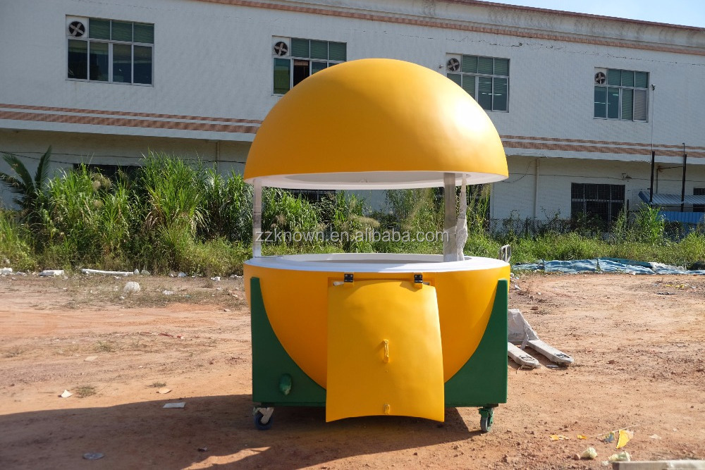 OEM Orange, watermelon, lemon shapes optional street food cart street food kiosk fruit mobile food carts/trailer