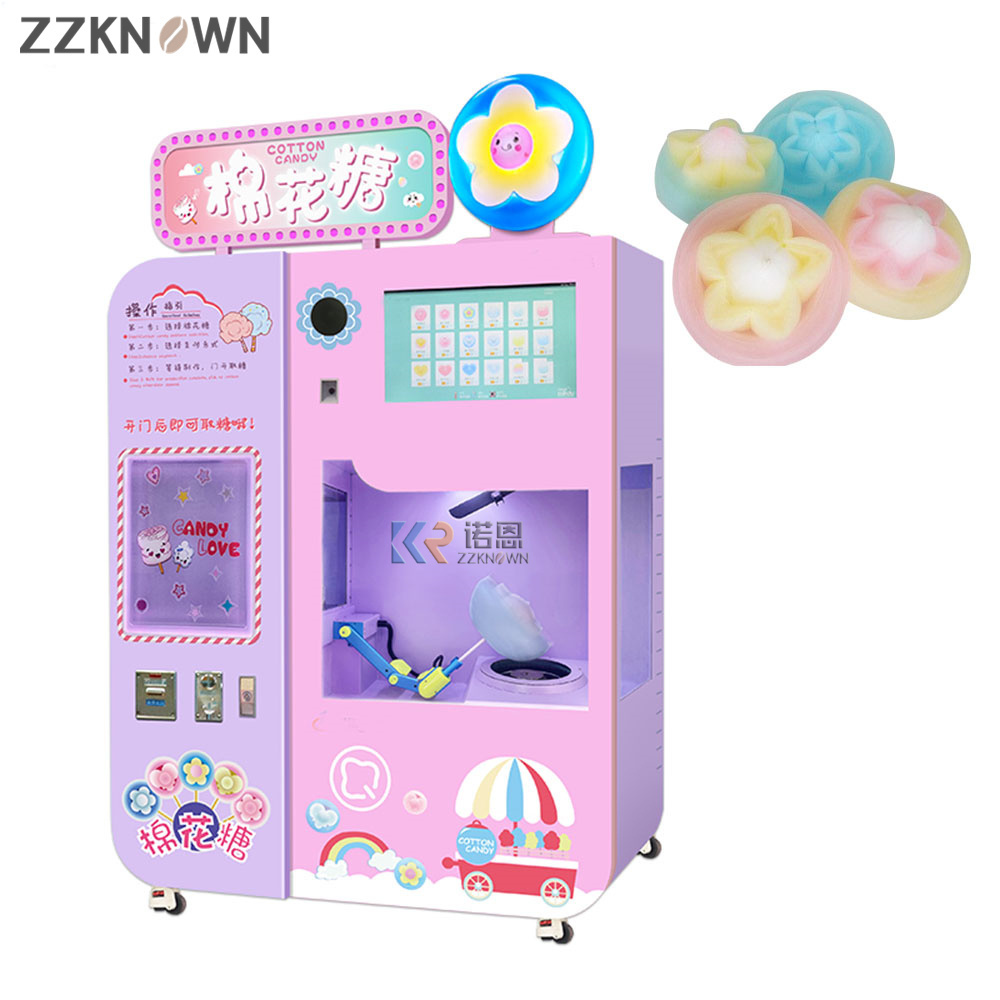 Automatic Cotton Candy Vending Machine Marshmallow Machine Production  Ice Cream Shape Marshmallow Soft Candy Machine