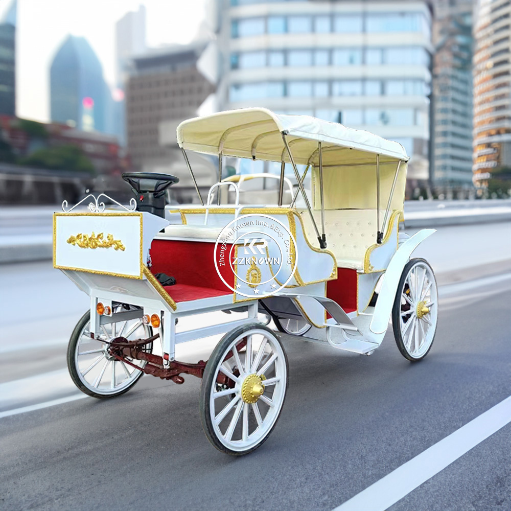 2024 OEM Electric Boat Type Horse Drawn Carriage Customized Fairy Tale Princess Sightseeing Cart Wagon With CE Certification