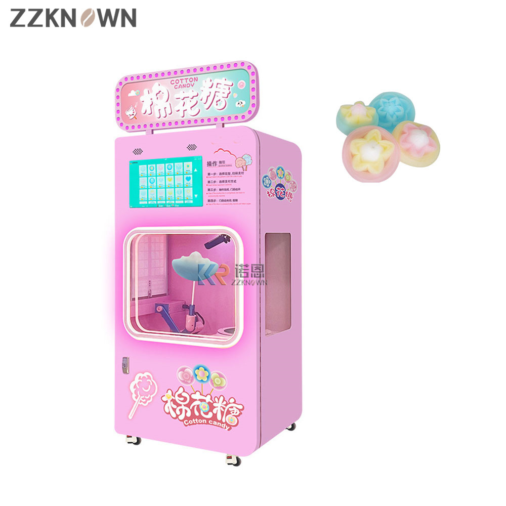 2024 Best Sell Electric Commercial Factory Automatic Cotton Candy Vending Machine Floss Flower Candy Machine