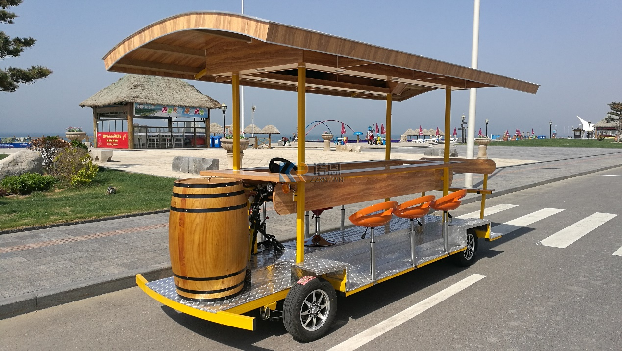 2024 Mobile Bar Beer Ice Cream Food Truck Cart  Mobile Cycling Bike Electric Sightseeing 10 Seat Bus Beer Vending Cart