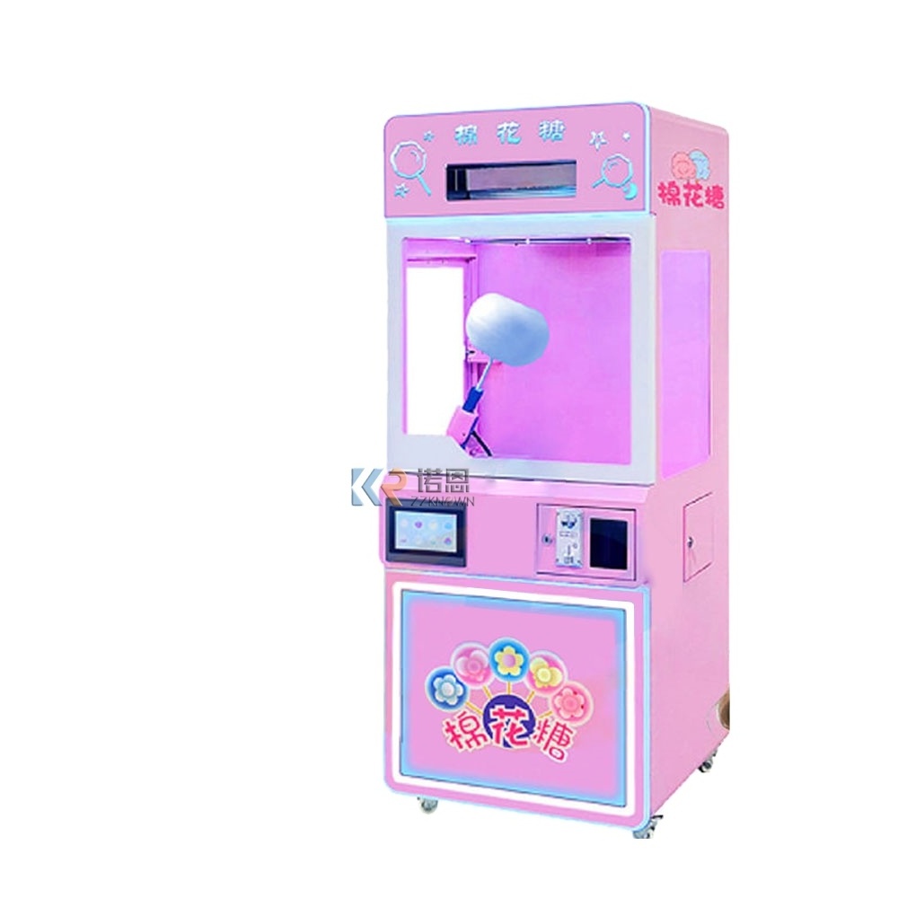 Automatic Robot Cotton Candy Vending Machine Automatic Sweets Colored Sugar Candy Floss Dispenser for kids