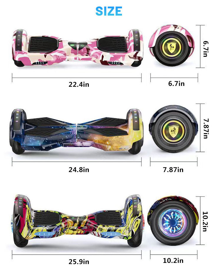 36v 4ah battery electric hoverboard avec haut parleur bluetooth with handle