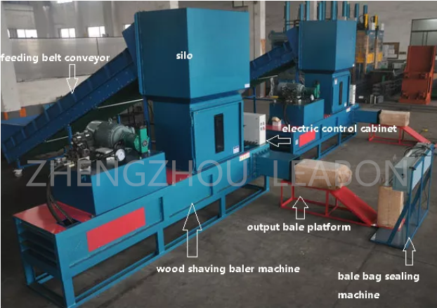 High Efficient Horizontal Bagging Machine Hay Rice Straw Pine Wood Shaving Baler for Sale