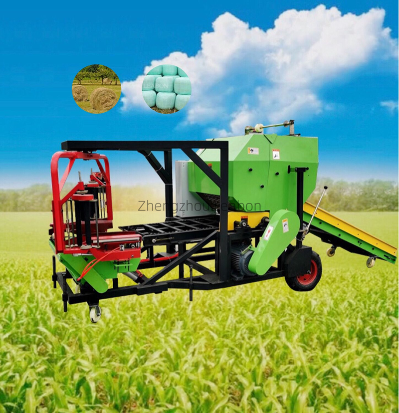 Hot Sale Mini Automatic TMR Feed Baler Silage Round Hay Baler and Wrapper for Sale