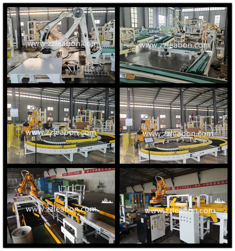 Factory Price Automatic Carton Box Bagging Robot Palletizer Machine Water Juice Bottle Box Automatic Robot Palletizer Machine