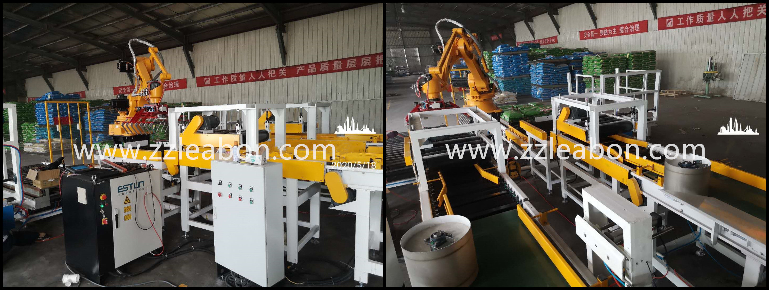 Factory Price Automatic Carton Box Bagging Robot Palletizer Machine Water Juice Bottle Box Automatic Robot Palletizer Machine