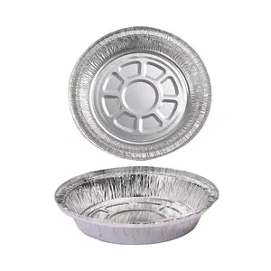 Food Baking Container Tray Pie Plate Pans Round Aluminum Foil Disposable 7 8 9 Inch Food Packaging Silver Recyclable 1000 Pieces