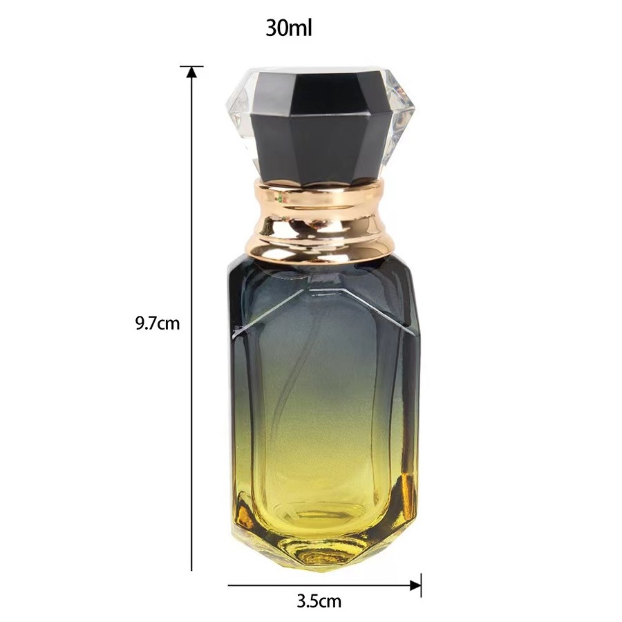 Gradient color cool perfume bottle 30ml 50ml 100ml glass perfume bottle with crimp neck