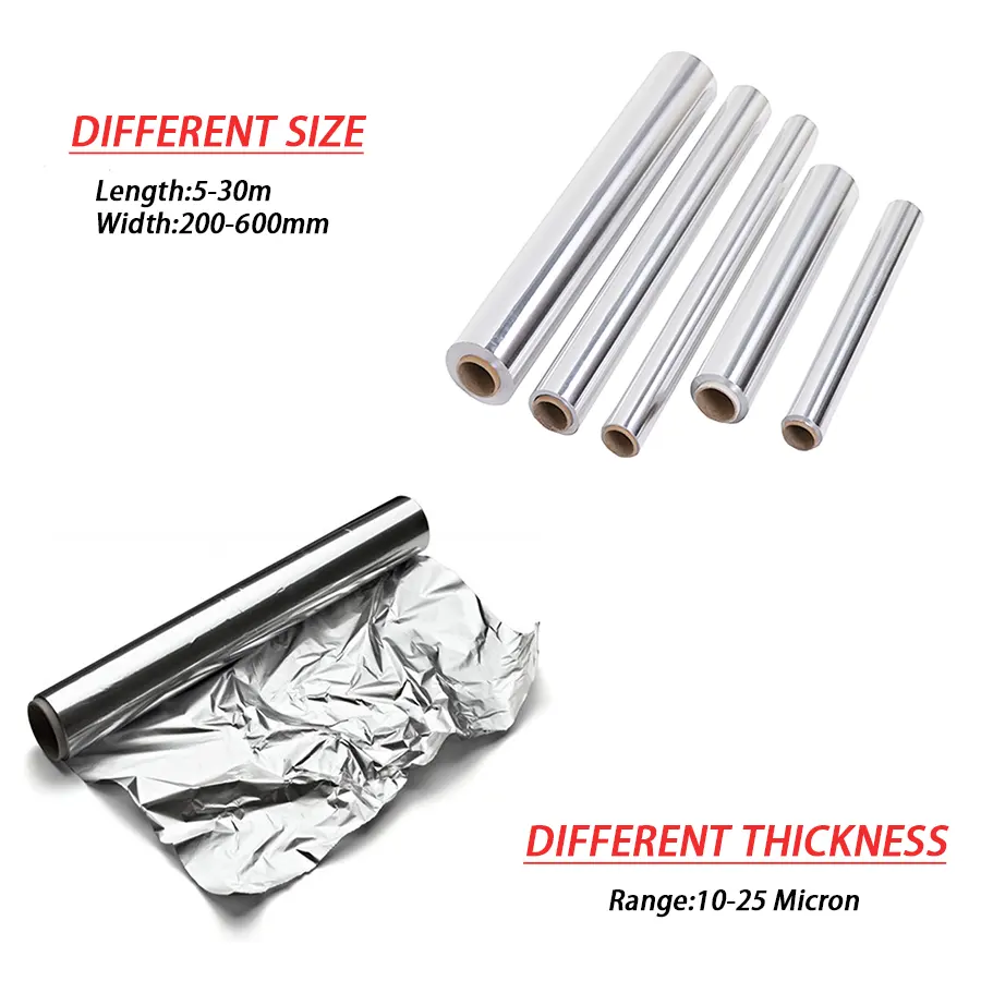 Household Food Grade Aluminium Paper Aluminum Foil Roll  Kitchen Cooking Wrapper Packaging Falcons